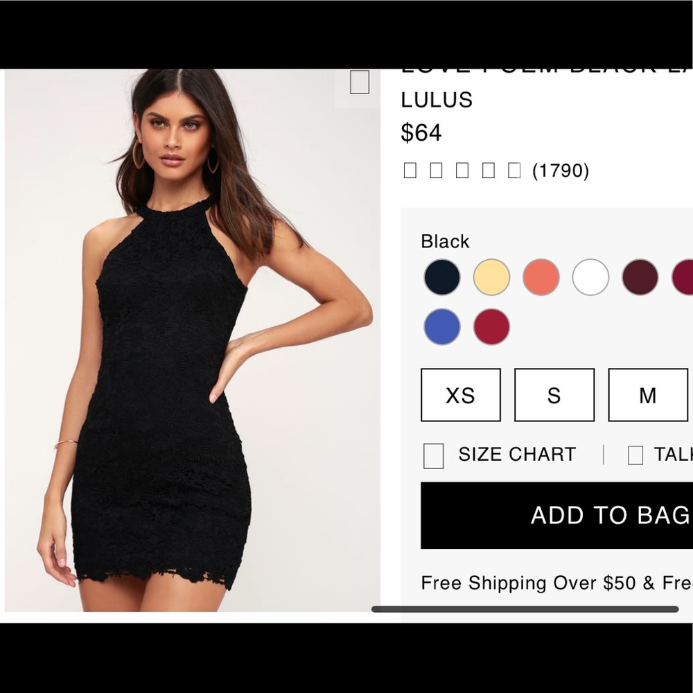 Lulus black lace dress